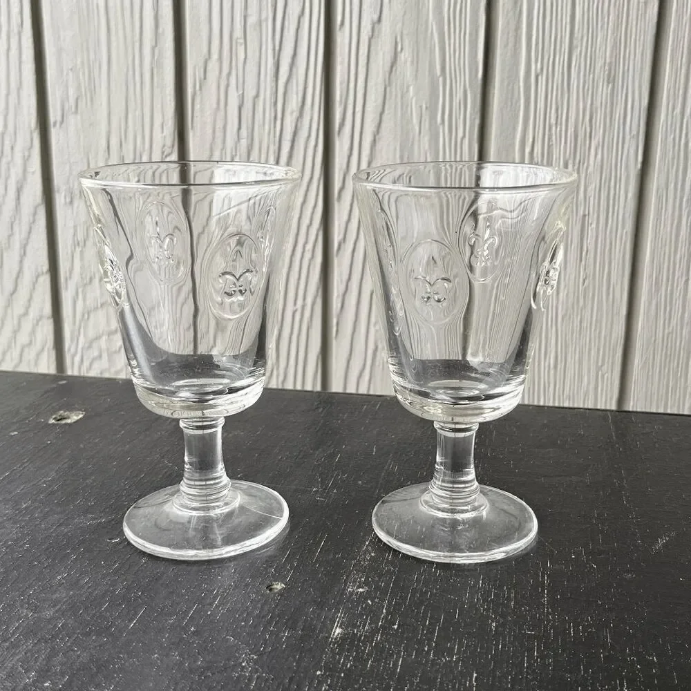 La Rochère Fleur-de-Lis French Wine Glasses Set of 2 - Vintage-Inspired